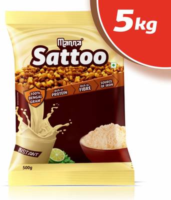 Manna Sattoo | Chana Sattu | Sattoo l Roasted gram flour (5 kg, Pack of 10)