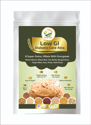 Simply Jaivik Low GI Diabetic Care Atta – Multi-Grain High Fiber Flour for Blood Sugar Control(2 kg)