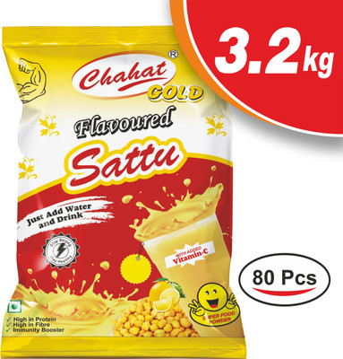 Chahat Gold Flavoured Sattu (80 Pouches) JUST ADD WATER & DRINK (1 Pouch=1 Glass(225ml)(3.2 kg)
