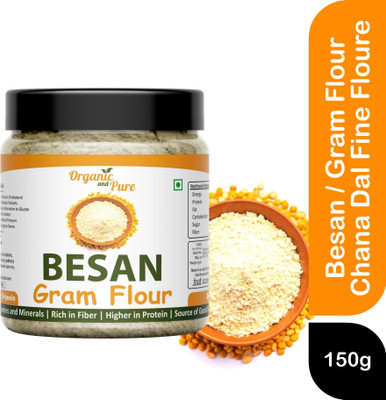 Organic and Pure Besan Gram Flour Chana Dal Fine Flour for Laddu Face Skin Body Bath (Jar Pack)(0.15 kg)
