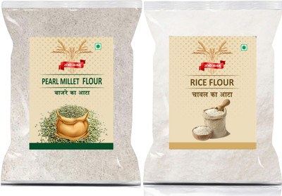 Sambhojanam Best Quality Combo of Rice Atta & Bajra Atta 900 gm Each(1.8 kg, Pack of 2)