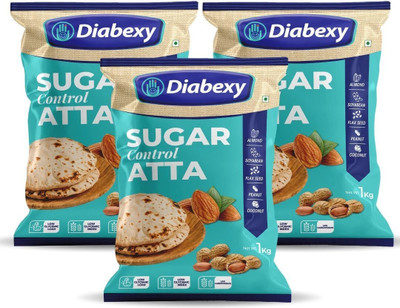 Diabexy Diabetic food product Atta Sugar Control for Diabetes - 1kg (Pack of 3)(3 kg, Pack of 3)