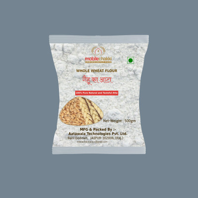 MOBILE CHAKKI Whole Wheat Flour/Wheat Atta /Desi Gehu Atta/Kitchen Roti atta(0.5 kg)