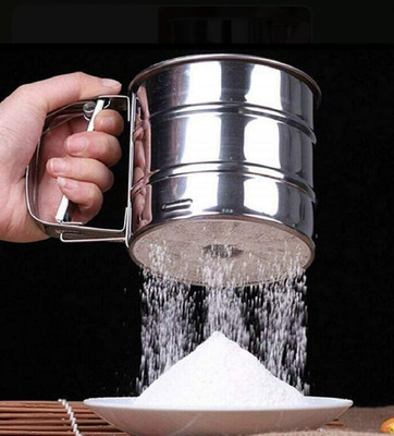 SAKIN Stainless Steel Flour Sifter for Baking Double Layer Fine Mesh Baking Sifter Strainer(Multicolor Pack of 1)