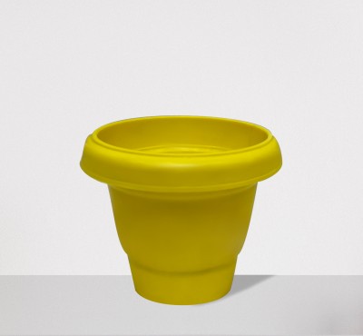 URBAN CHOICE Flowerpot Pack of 1 Yellow Plant Container Set(Plastic)