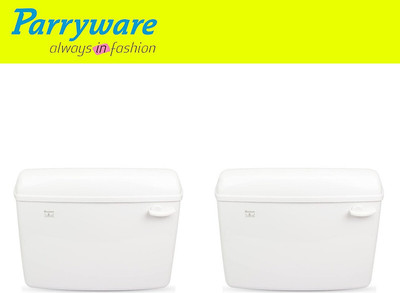 Parryware Slimline Single Flush Cistern set of 2 pic 0065 Side Handle Flush Tank(White 10 L)