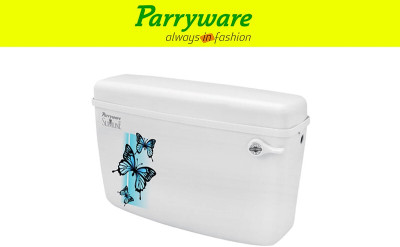 Parryware Glamour economy Single Flush Cistern set of 1 pic 123 Side Handle Flush Tank(White 10 L)