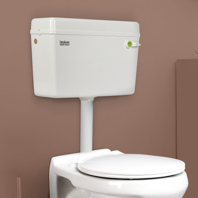 Hindware 507924 Side Handle Flush Tank(White 10 L)