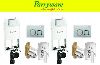 Parryware Half Frame Concealed Cistern, with divater body upper crust set of 2 pic 271 Dual Flush Tank(White 10 L)