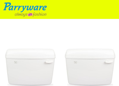 Parryware Slimline Single Flush Cistern set of 2 pic 0222 Side Handle Flush Tank(White 10 L)