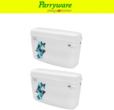 Parryware Glamour economy Single Flush Cistern set of 2 pic 140 Side Handle Flush Tank(White 10 L)
