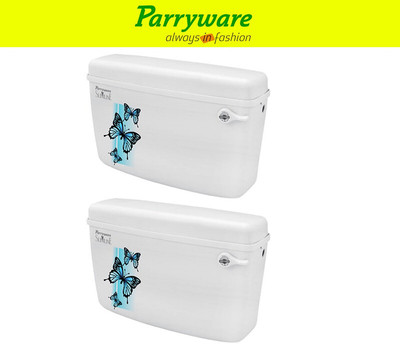 Parryware Glamour economy Single Flush Cistern set of 2 pic 055 Side Handle Flush Tank(White 10 L)