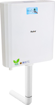 RUHE Atlantic PVC Flushing Wall Hung White Water Cistern with 8 Liter Capacity Dual Flush Tank(White 8 L)