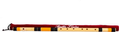 Radhe Flutes E Naterural Bansuri Base Octave With Lip-Plate Right Handed With velvet Cover PVC Flute(80 cm)