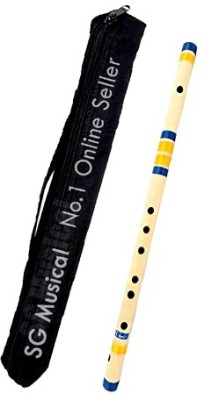 SG MUSICAL Professional C Scale Natural Right Hand with Flute Cover Bamboo Flute(42 cm)