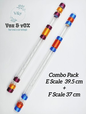 Vox and Vox Well Tune E Scale 39.5 cm & F Scale 37 cm Acrylic Flutes For Beginners Choice Fiber Glass Flute(40 cm)