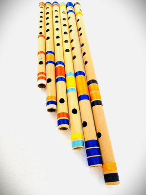 KHALSA MUSICAL SIX PCS SET G SHARP C SHARP G SCALE A SCALE C SCALE B SCALE Bamboo Flute(47 cm)