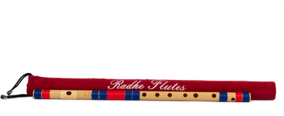 Radhe Flutes C Sharp Bansuri Middle Octave Right Handed Dark Blue & Red With Velvet Cover PVC Flute(48 cm)