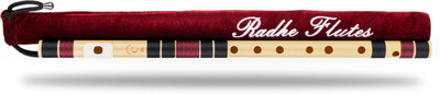Radhe Flutes C Natural Bansuri Right Hand Middle Octave With Velvet Cover PVC Black & Maroon PVC Flute(53 cm)