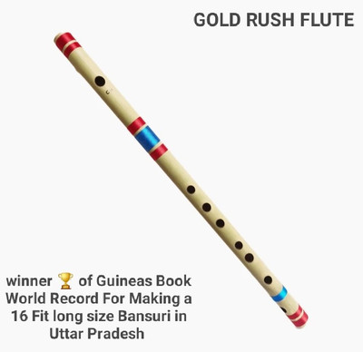 Gold Rush C Natural Medium Scale Professional Right Hand Size Flute (Bansuri) 19.5 Inch Bamboo Flute(48 cm)