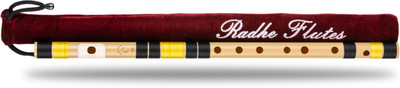 Radhe Flutes C Natural Right Hand With Velvet Cover PVC Black & Yellow PVC Flute(53 cm)