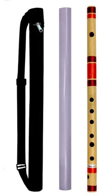 KHALSA MUSICAL C Natural Medium Left Hand Size 19.5 Inches With Bag Bamboo Flute(48 cm)