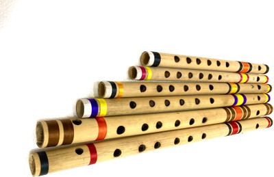 KHALSA MUSICAL (SIX PCS SET) C SHARP G SHARP G SCALE A SCALE C SCALE B SCALE Bamboo Flute(48 cm)