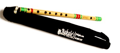 BakaleFlutes D Medium Bansuri Flute Left Handed -18 INCH- 440Hz Bamboo Flute(45 cm)