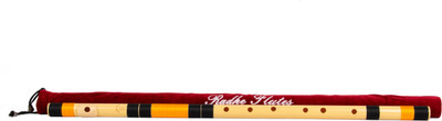 Radhe Flutes E Natural Bansuri Base Octave With Lip-Plate Right Handed With velvet Cover PVC Flute(80 cm)