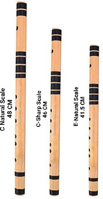 Gold Rush C Natural Scale, C Sharp Scale & E Natural Medium Scale Professional Bamboo Bamboo Flute(48 cm)