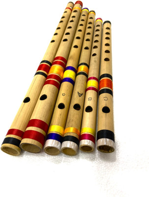 KHALSA MUSICAL SIX SET G Sharp C Sharp G+C+A+B SCALE BEST QUALITY SET Bamboo Flute(47 cm)