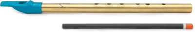 Radhe Flutes D Natural Brass Flute Soprano Vertical Blow Scale Brass Flute(30 cm)