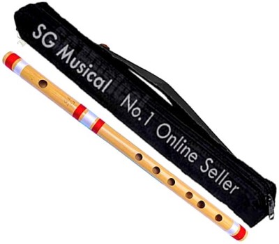 SG MUSICAL Professional C Scale Natural Right Hand with Flute Cover Bamboo Flute(42 cm)