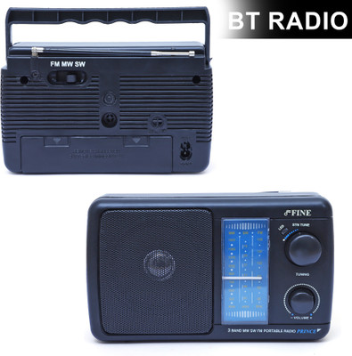 FINE 3 Band Portable Radio FM Radio(Black)