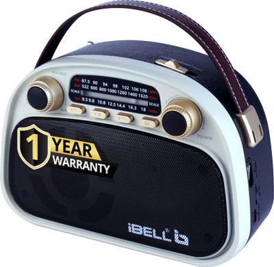 iBELL RHYTHM800BT Portable FM Radio with Bluetooth Speaker,USB,SD Slot,MP3Player,3Band FM Radio(Black)