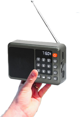 Coracao FM Radio with Bluetooth Speaker - Portable & Wireless Sound System FM Radio FM Radio(Black)