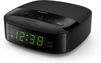 PHILIPS R3205 Digital Alarm Clock Radio FM for Bedrooms Large LED Display Black FM Radio(Black)