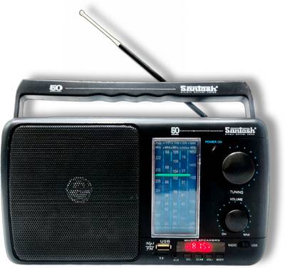 Santosh SINGER-01 USB, Bluetooth, Rechargeable 5 BAND MW/SW/FM/TV1/TV2 FM Radio