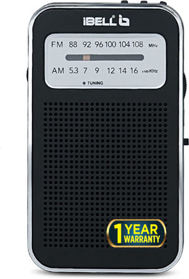 iBELL FM720BT Pocket Radio with FM & Bluetooth Speaker, Headphone Jack, USB MP3 Player FM Radio(Black)