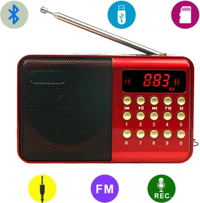 Monrix Pocket Blast Bluetooth Speaker, FM, AUX, USB/SD, Radio FM Radio(Red)