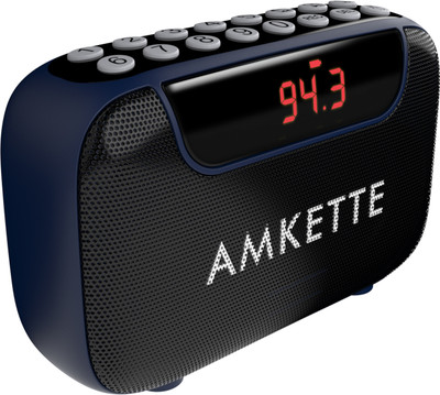 AMKETTE Pocket Blast Bluetooth Speaker with FM, Voice Recording, USB/SD Card and AUX FM Radio(Blue)