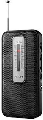 PHILIPS R1506 Portable Radio with FM/MW Mode 3.5mm Headphone Jack & Built-in Speaker FM Radio(Black)