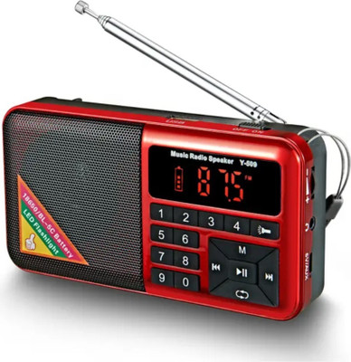 otoobest Red Retro style Radio with FM band, Bluetooth/USB/SD Card, FM ...