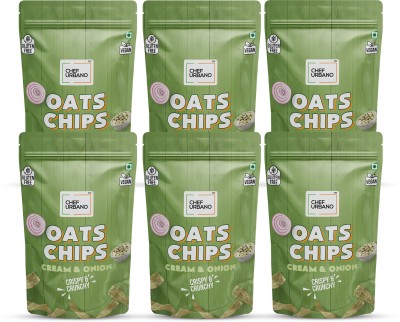 Chef Urbano Oats Chips Cream & Onion 85g Pack of 6 Combo(Oats Chips Cream & Onion 85g, Oats Chips Cream & Onion 85g, Oats Chips Cream & Onion 85g, Oats Chips Cream & Onion 85g, Oats Chips Cream & Onion 85g, Oats Chips Cream & Onion 85g)