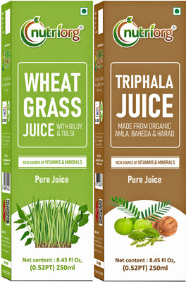 Nutriorg Wheatgrass & Triphala Juice Combo(Wheatgrass Juice 250ml, Triphala Juice 250ml)