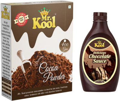 Mr.Kool Cocoa Powder Box 400gm and Chocolate Syrup 200gm.Pack of 2 Combo(Cocoa Powder Box 400gm and Chocolate Syrup 200gm)