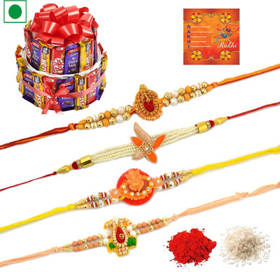 Cadbury CHO10MIX-4RakhiSet67 Combo(1 rakhi combo set)