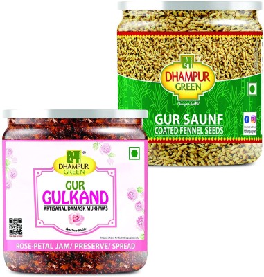 Dhampur Green Mouth Freshener Gur Saunf & Gur Gulkand, 750g Combo(1)