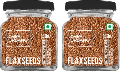 Chef Urbano Flax Seeds 160g Pack of 2 Golden Flax Seeds(320 g, Pack of 2)