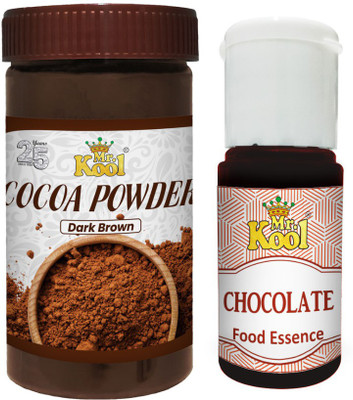 Mr.Kool Dark Brown Cocoa Powder 100gm and Food Essence Chocolate 20ml.Pack of 2 Combo(100gm, 20ml)